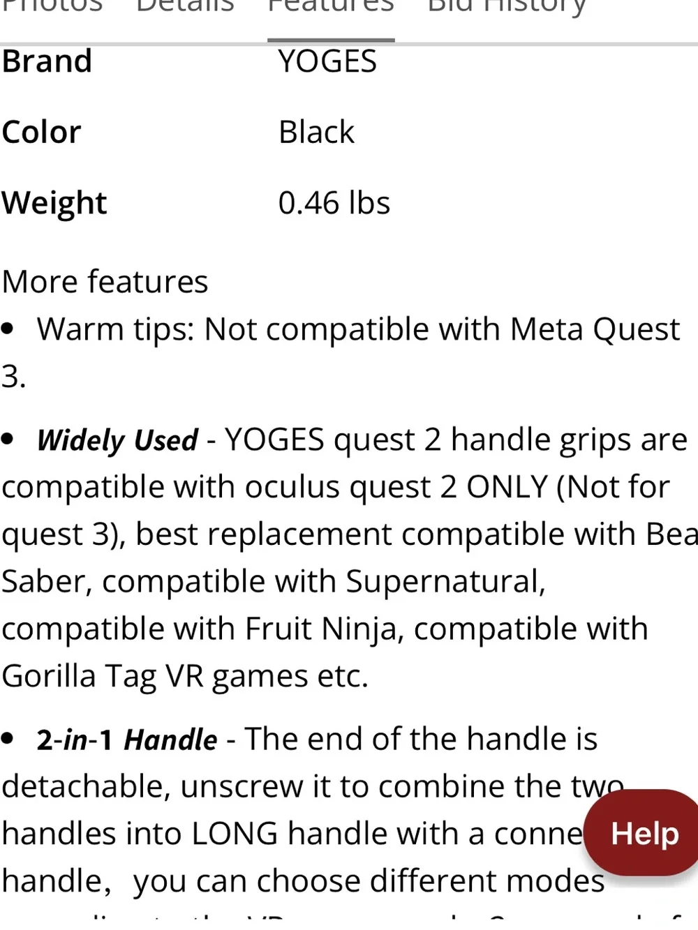 VR Game Dual Handle Extension Grips- Meta Quest 2 and Oculus Quest 2 Accessories